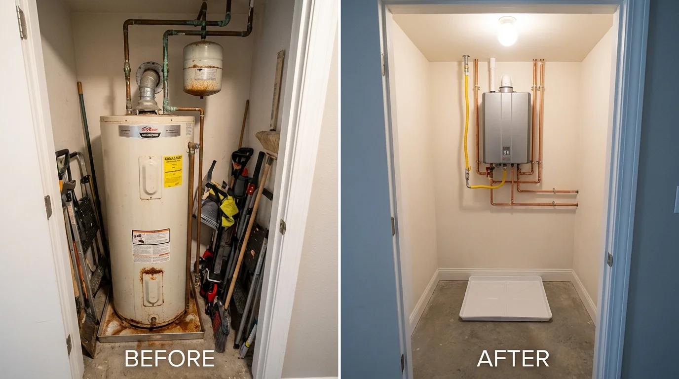 Tank water heater versus wall-mounted tankless unit comparison for Bristol, VA homeowners